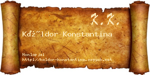 Káldor Konstantina névjegykártya